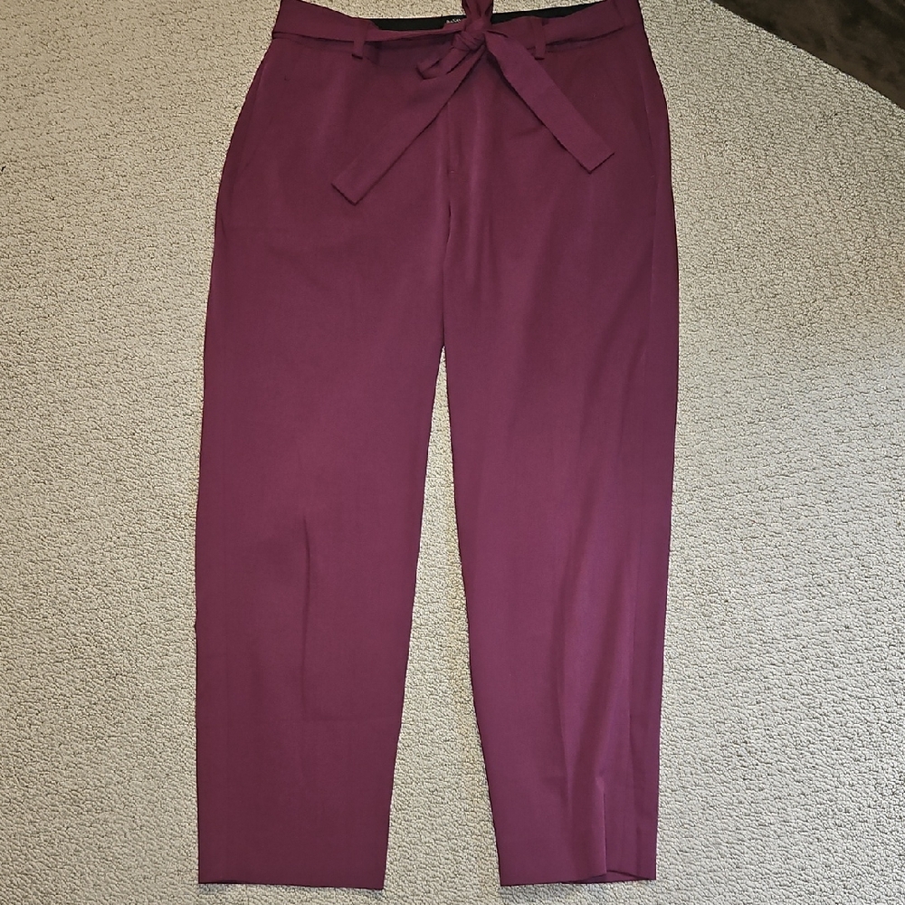 EUC Banana Repuvlic Chic Women's Tie-Waist Curvy Fit Trousers - Plum (0042)